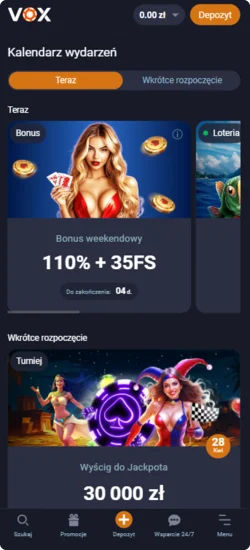 Vox Casino kalendarz